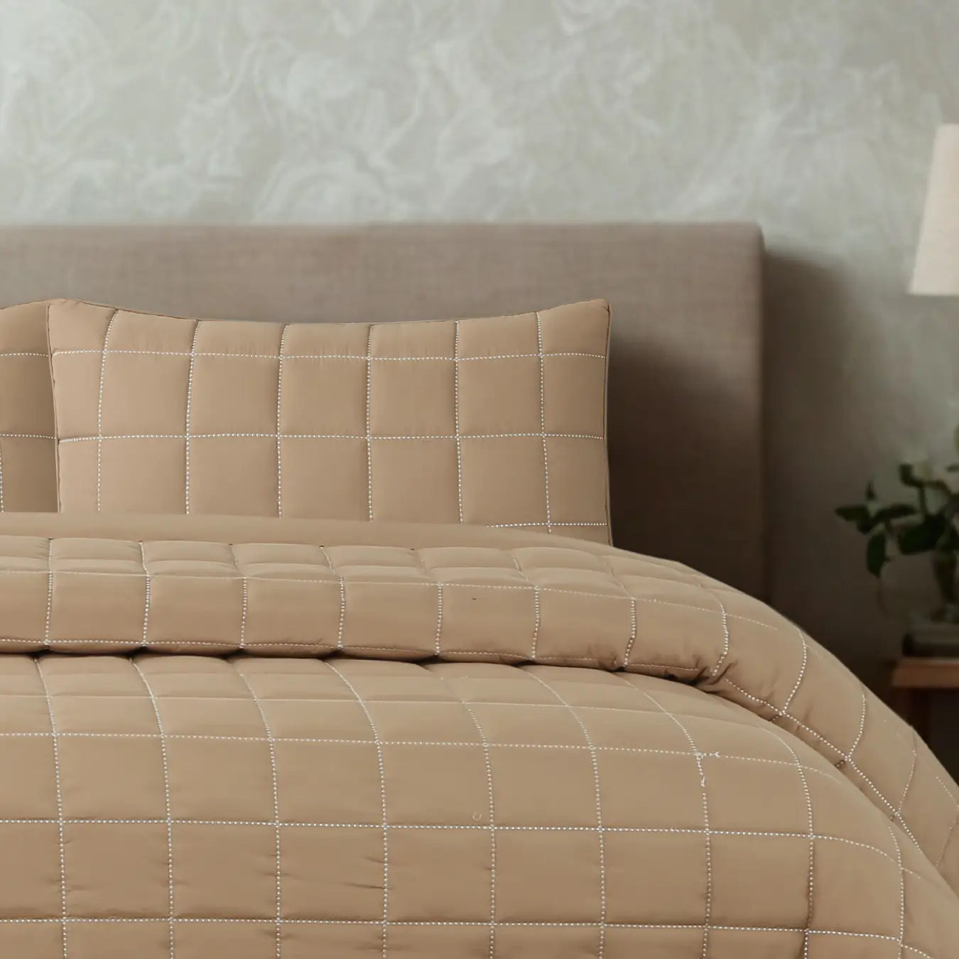 Alora Çift Kişilik Yatak Örtüsü Takımı - Kahverengi