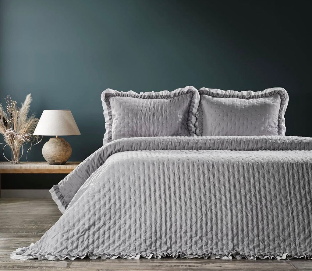 Lima Çift Kişilik Yatak Örtüsü - Gri