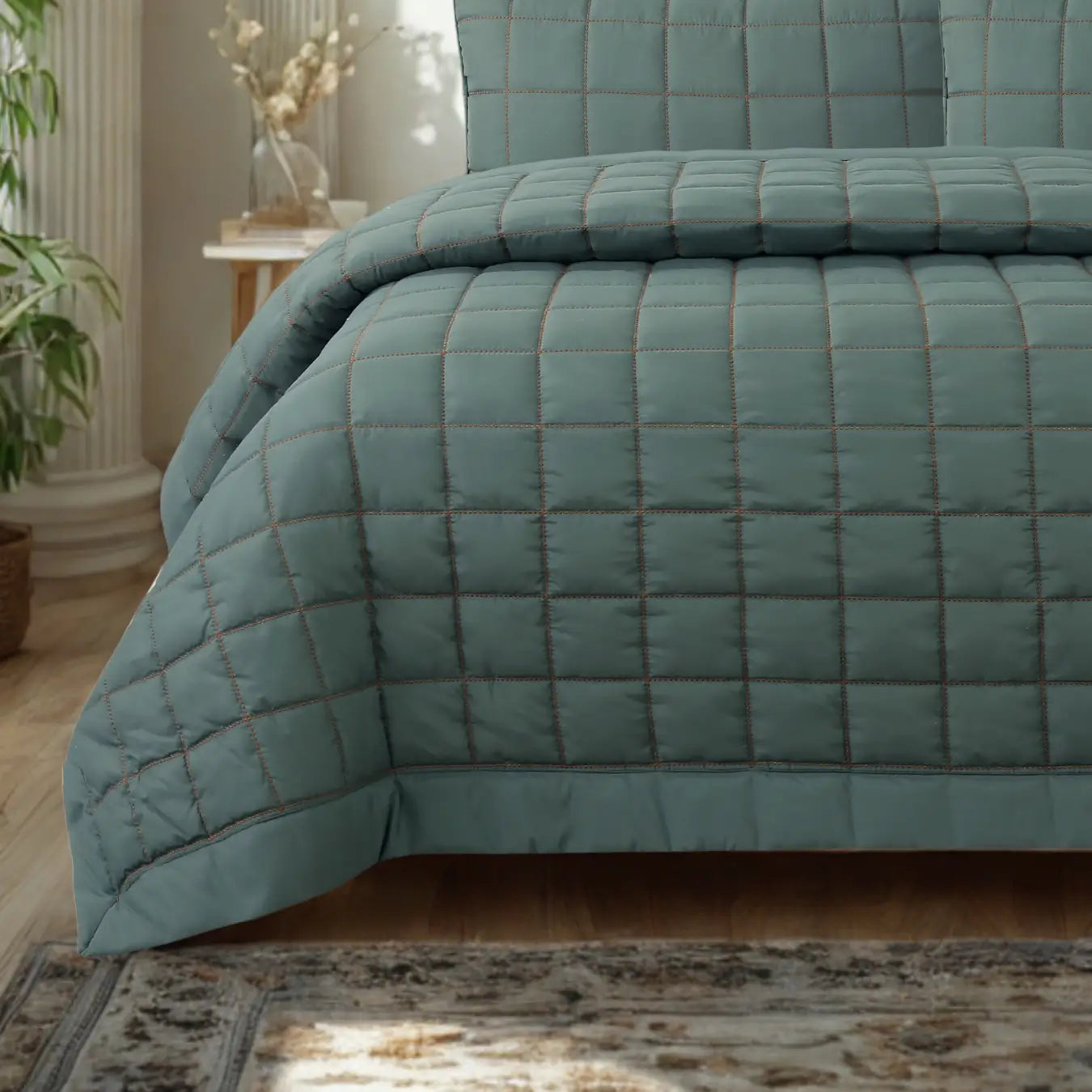 Alora Çift Kişilik Yatak Örtüsü Takımı - Yeşil