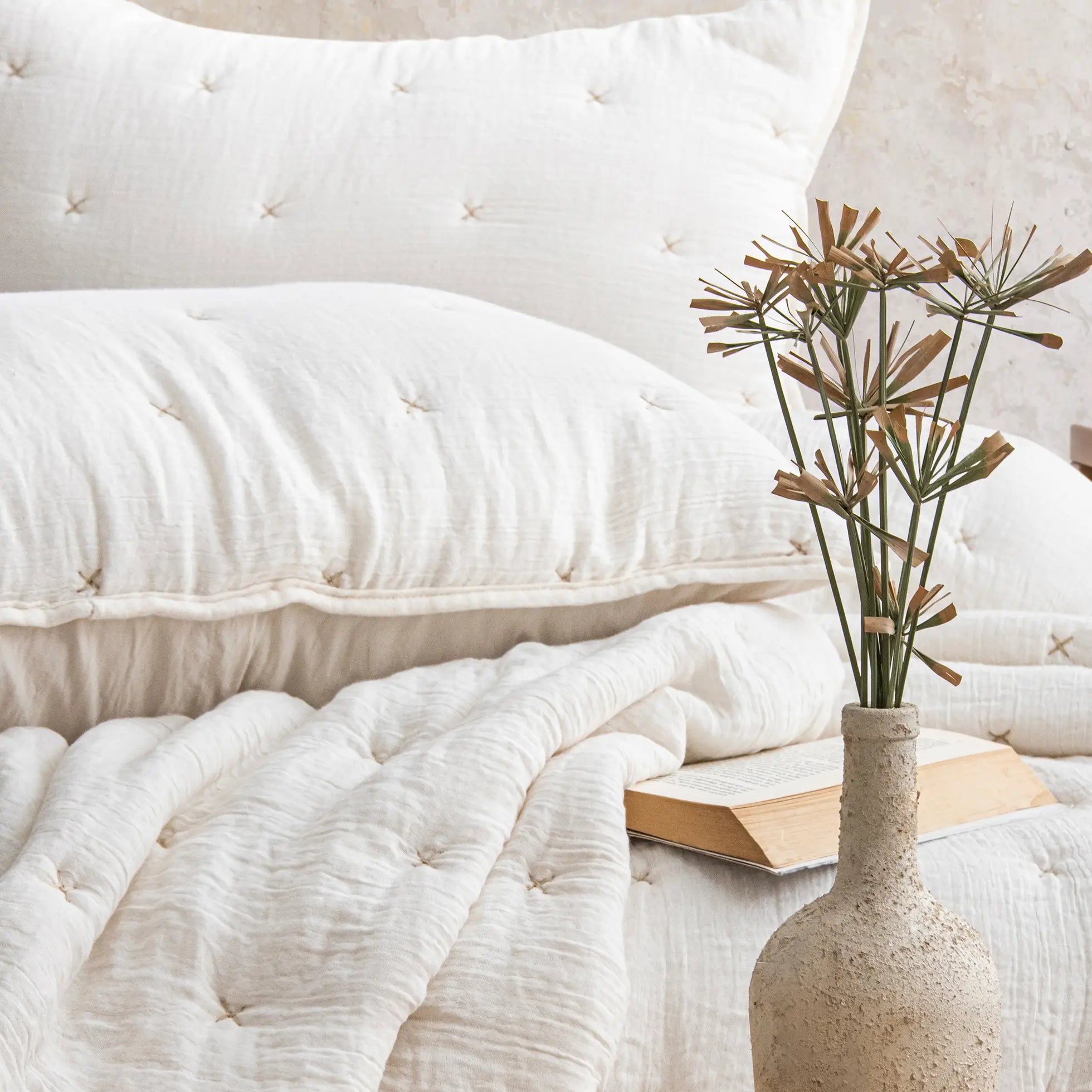 Rita Çift Kişilik Yatak Örtüsü Takımı - Krem