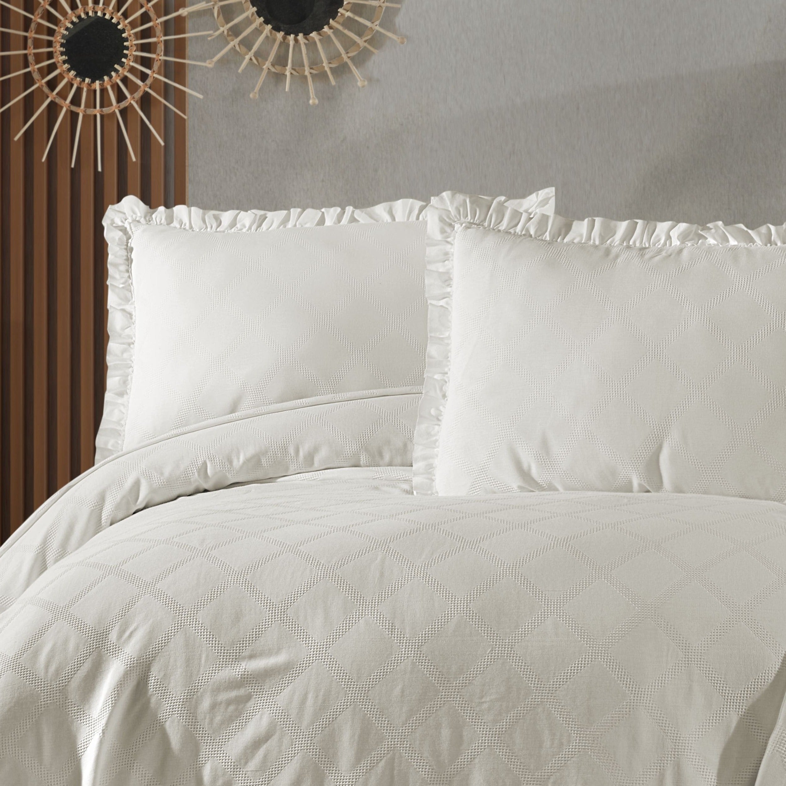 Carla Çift Kişilik Pike Takımı - Ekru