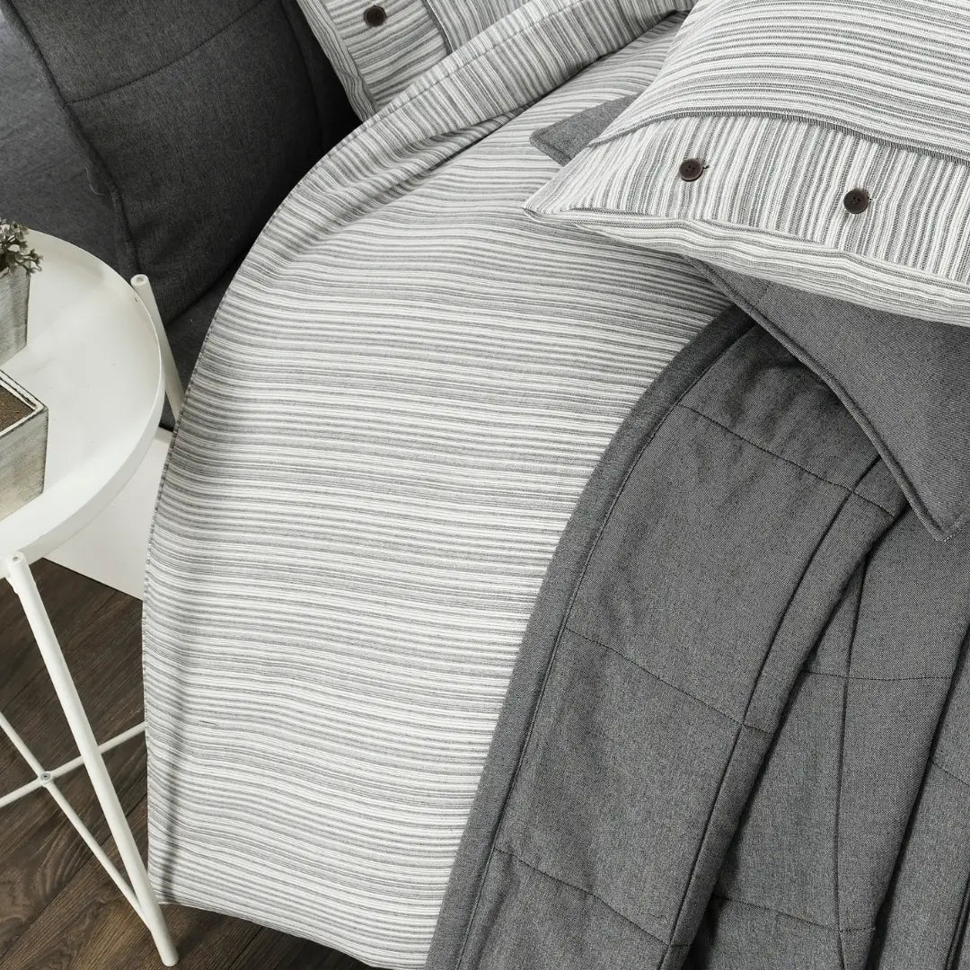 Olive Çift Kişilik Yatak Örtüsü Seti - Gri