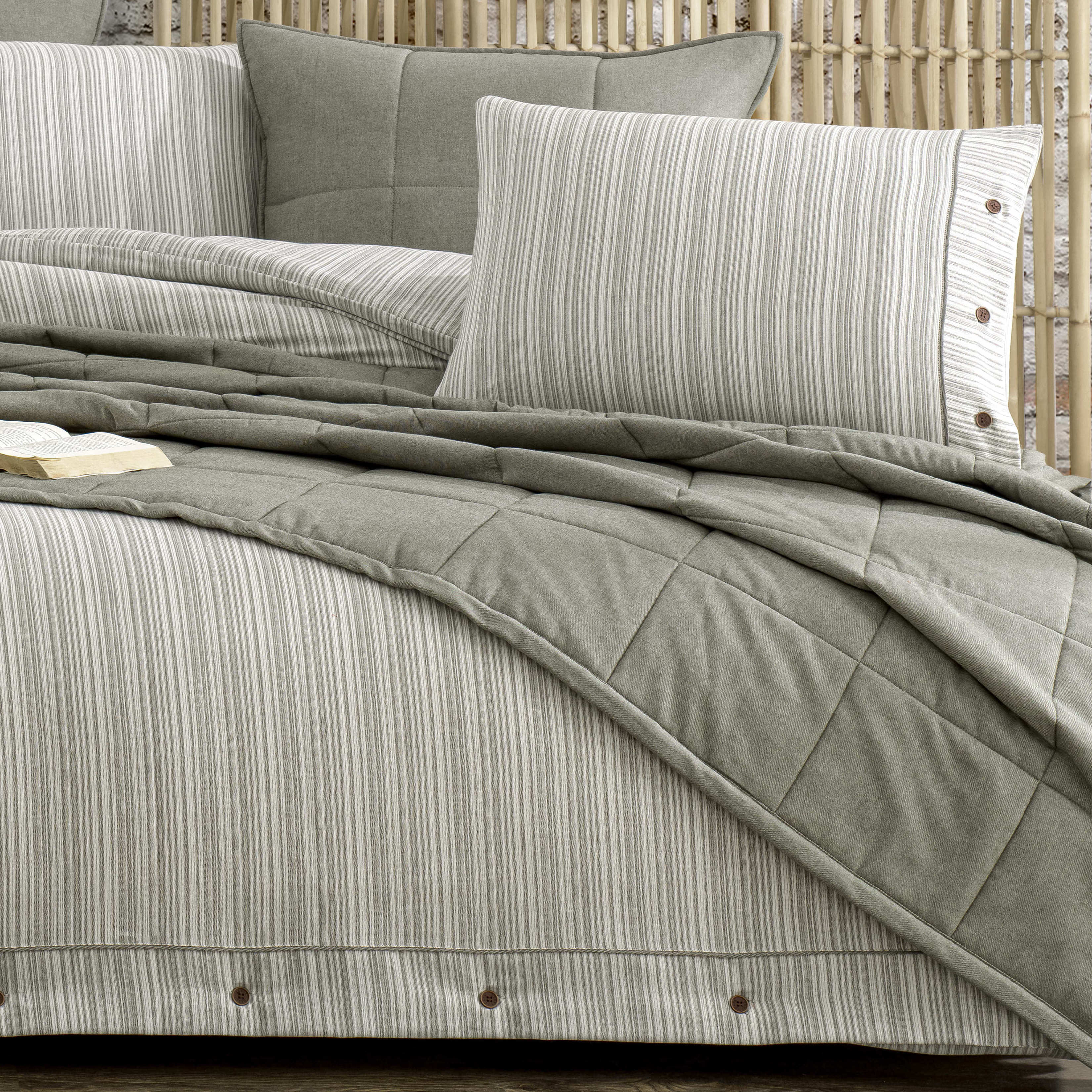 Olive Çift Kişilik Yatak Örtüsü Seti - Yeşil