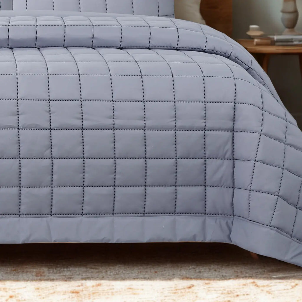 Alora Çift Kişilik Yatak Örtüsü Takımı - Gri