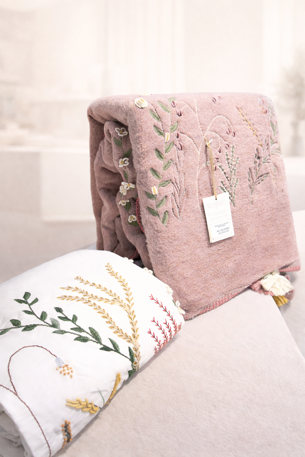 Lenora Çift Kişilik Battaniye Seti / Gül Kurusu