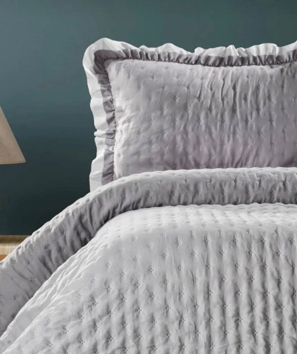 Lima Çift Kişilik Yatak Örtüsü - Gri