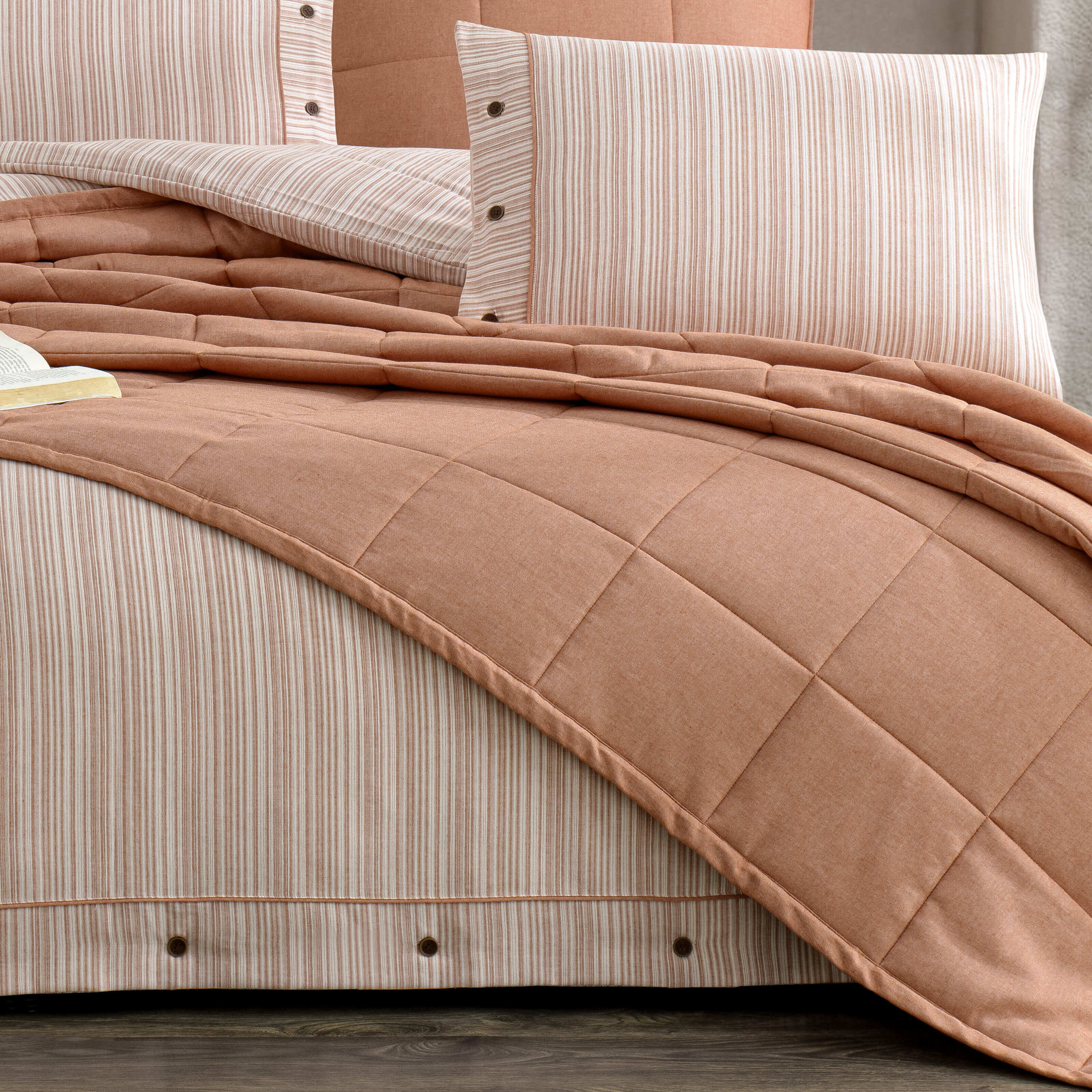 Olive Çift Kişilik Yatak Örtüsü Seti - Kiremit