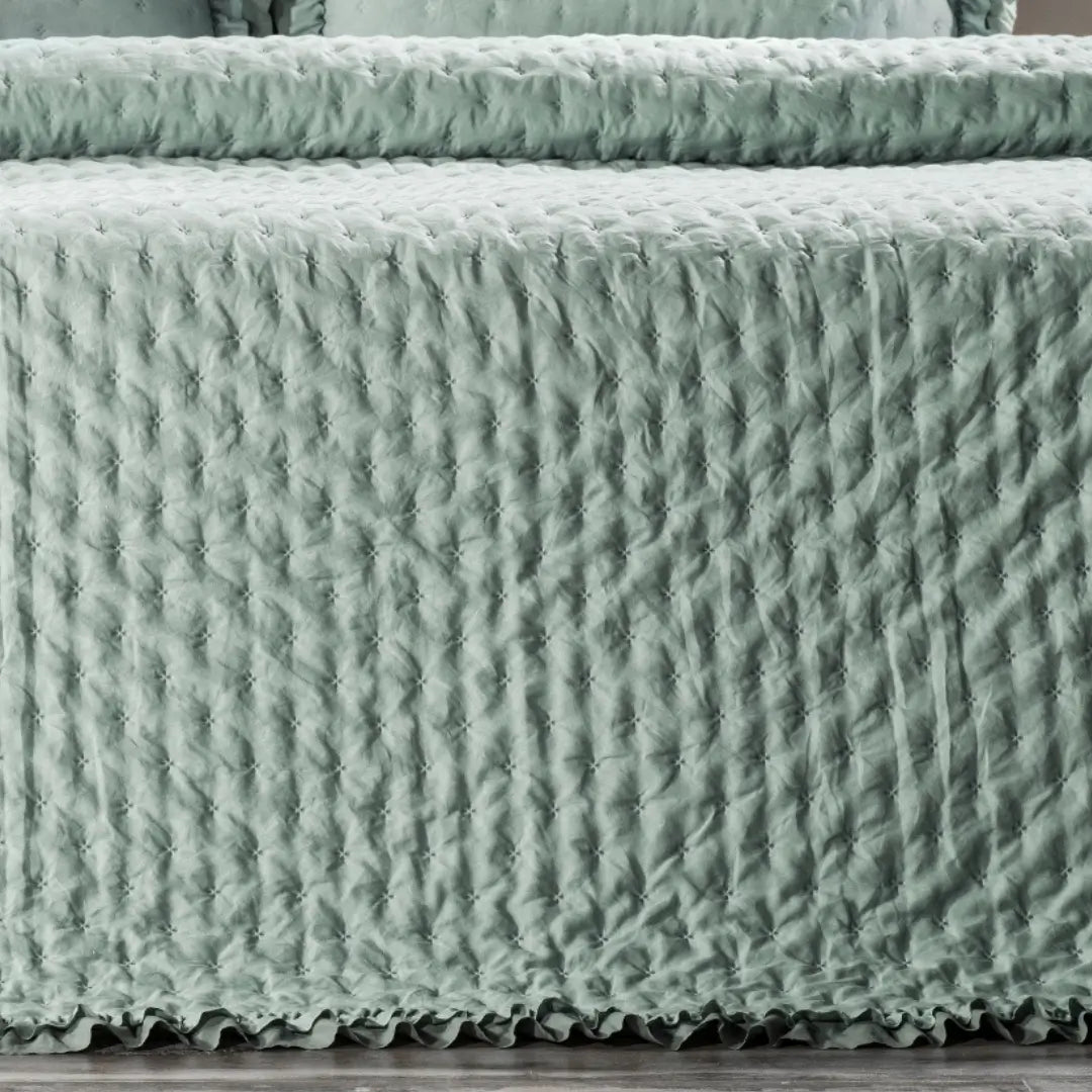 Lima Tek Kişilik Yatak Örtüsü - Yeşil