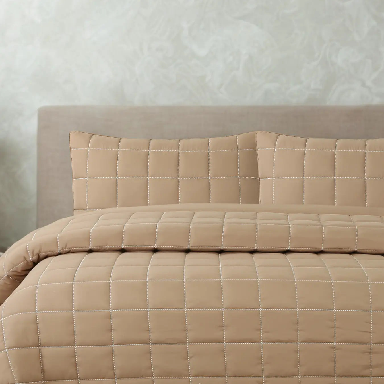 Alora Çift Kişilik Yatak Örtüsü Takımı - Kahverengi