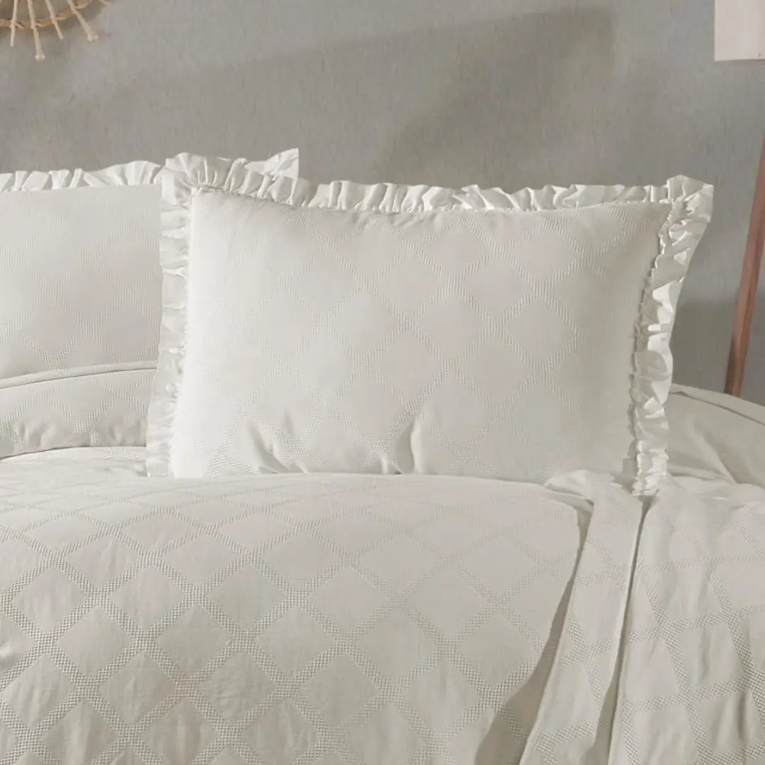 Carla Çift Kişilik Pike Takımı - Ekru