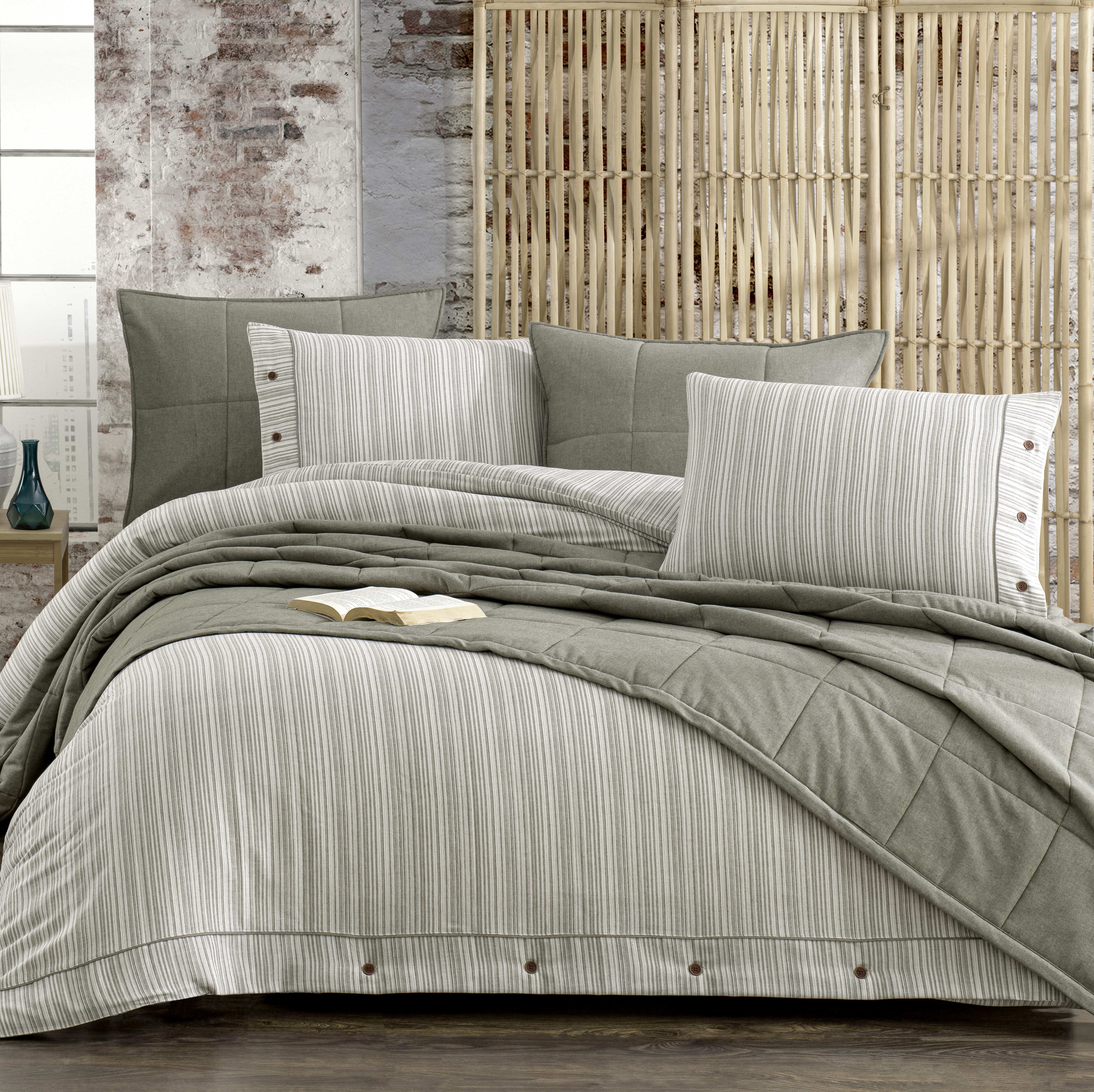 Olive Çift Kişilik Yatak Örtüsü Seti - Yeşil