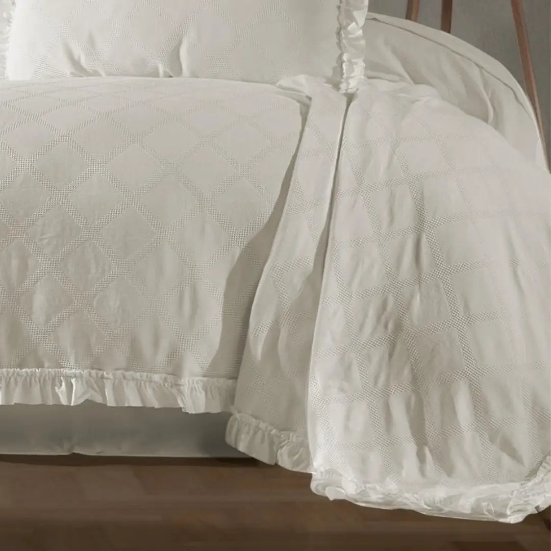 Carla Çift Kişilik Pike Takımı - Ekru