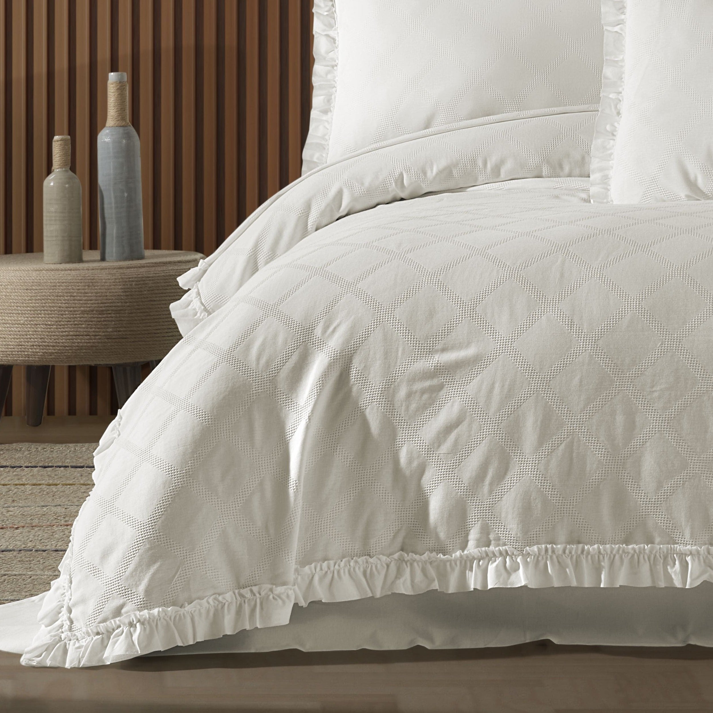 Carla Çift Kişilik Pike Takımı - Ekru