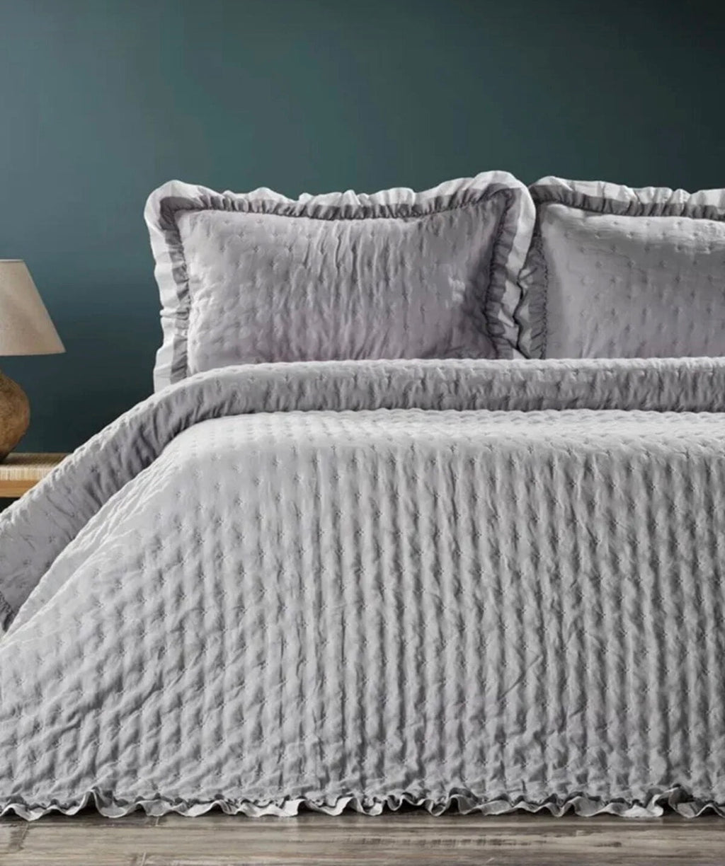 Lima Çift Kişilik Yatak Örtüsü - Gri