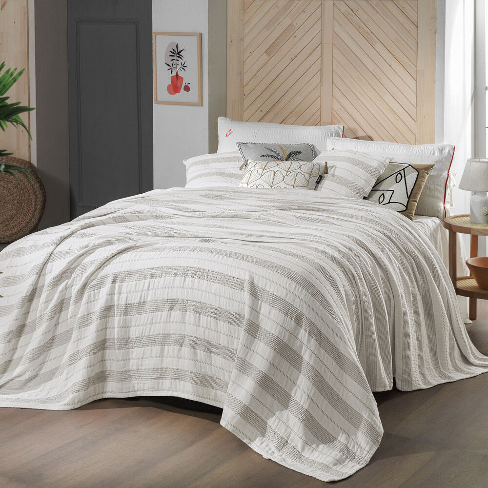 Adira Bej Yatak Örtüsü Çift Kişilik