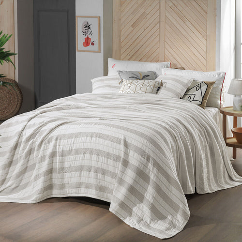 Adira Bej Yatak Örtüsü Çift Kişilik