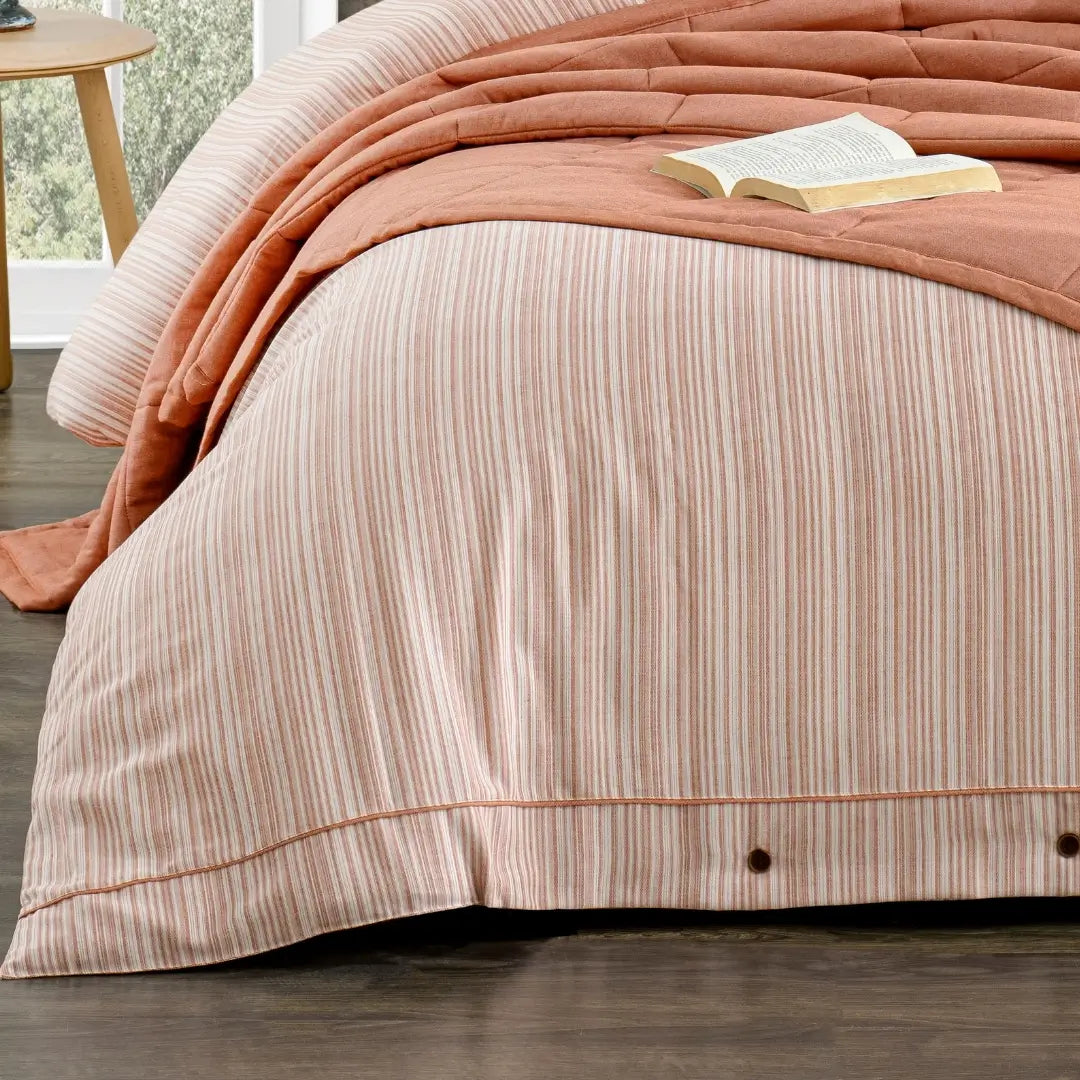 Olive Çift Kişilik Yatak Örtüsü Seti - Kiremit