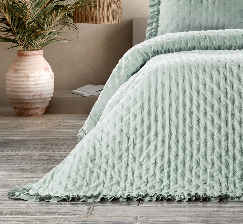 Lima Çift Kişilik Yatak Örtüsü - Yeşil