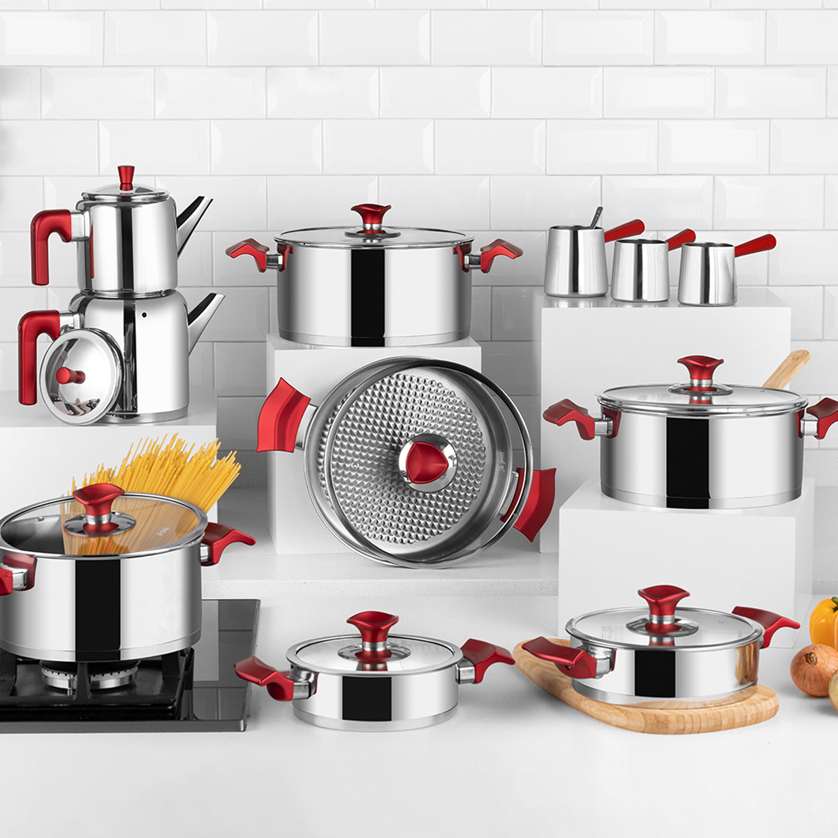 Aryıldız King Rose Cam Kapak 20 Parça İdeal Set