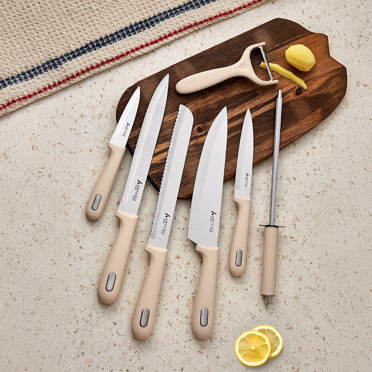 Aryıldız Sento 8 Parça Blok Bıçak Seti – Azaklar Çeyiz