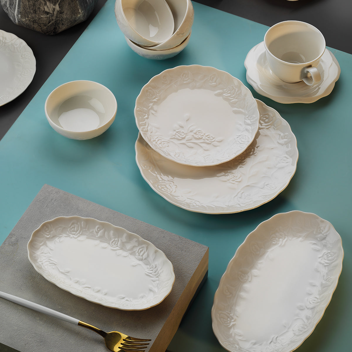 Aryıldız Bella Beyaz 32 Parça 6 Kişilik Kahvaltı Takımı