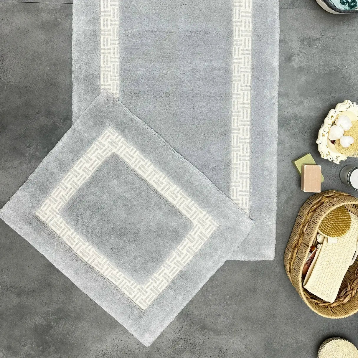 Darkes Paspas Takımı 2 Parça - Açık Gri