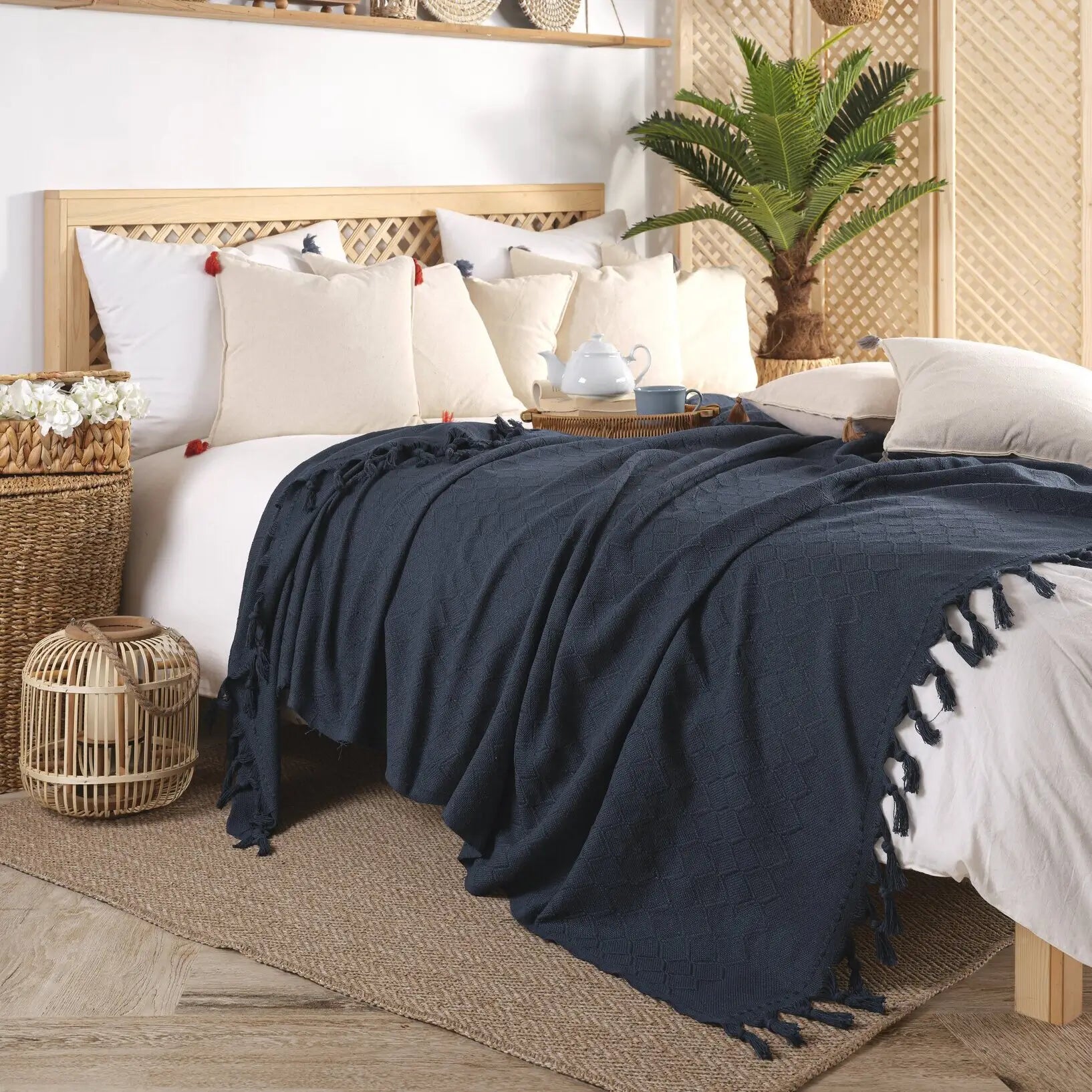 Noble Koltuk Örtüsü 200x230cm - Lacivert