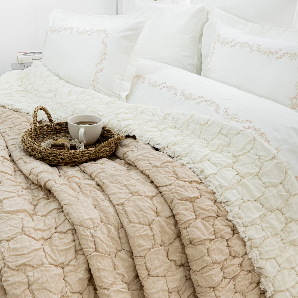 Paloma Yatak Örtüsü Seti / Bej