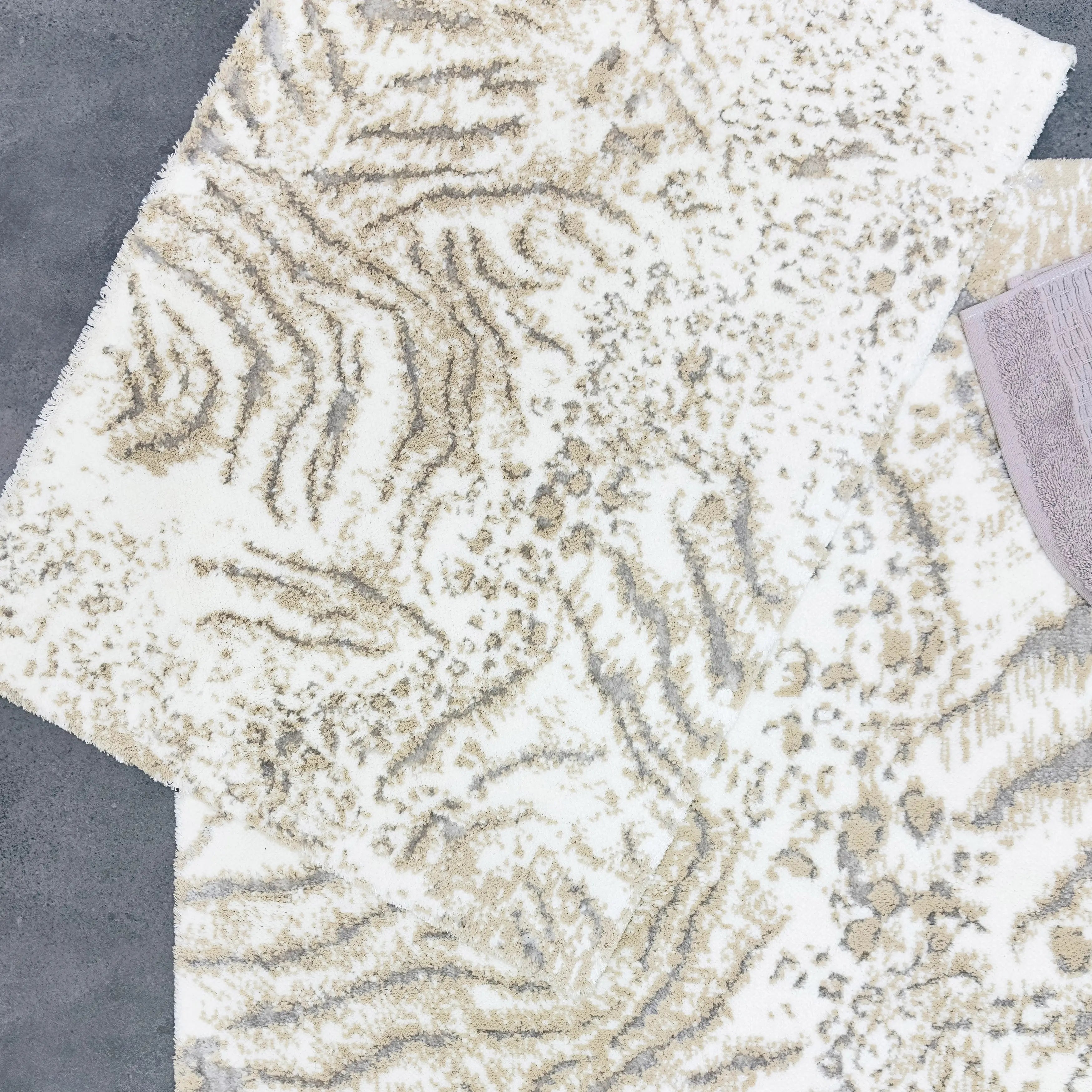 Pole 2'li Pamuk Paspas / Ekru Bej Gri