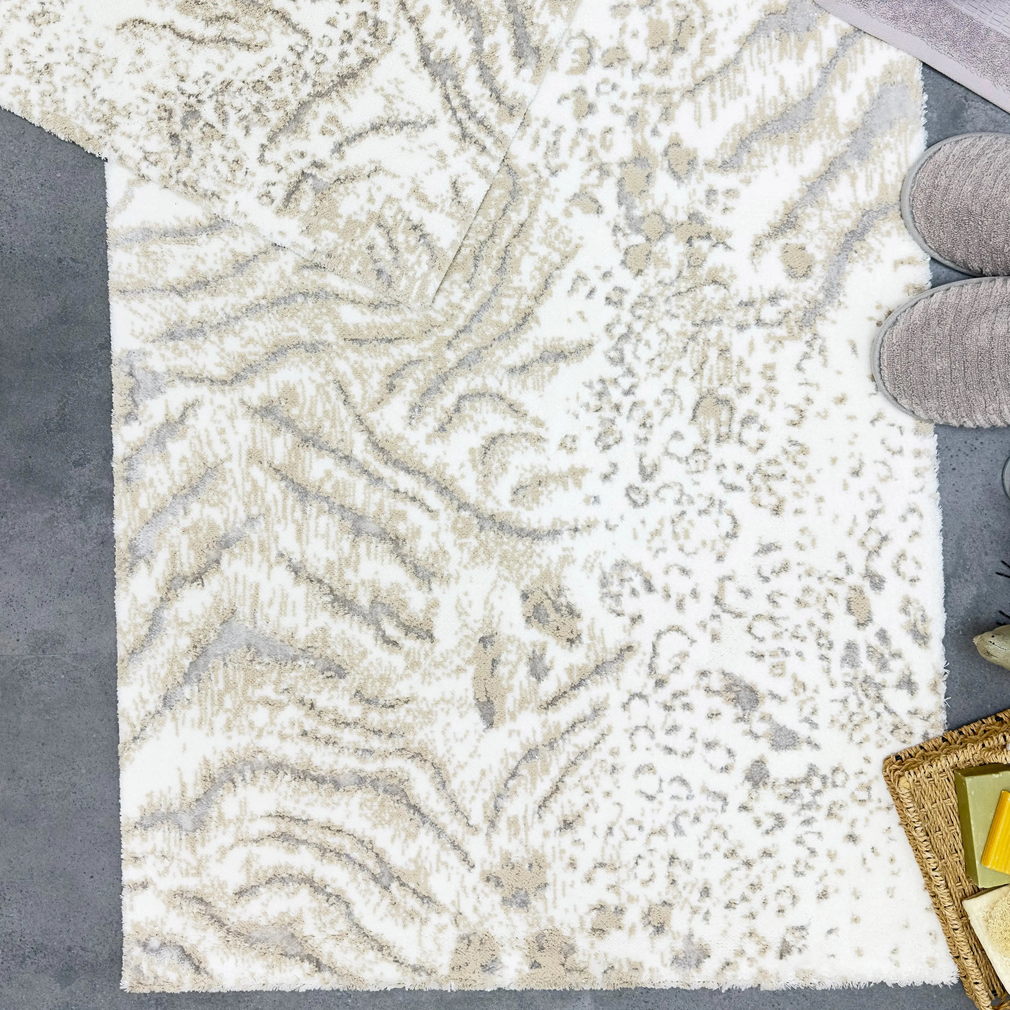 Pole 2'li Pamuk Paspas / Ekru Bej Gri