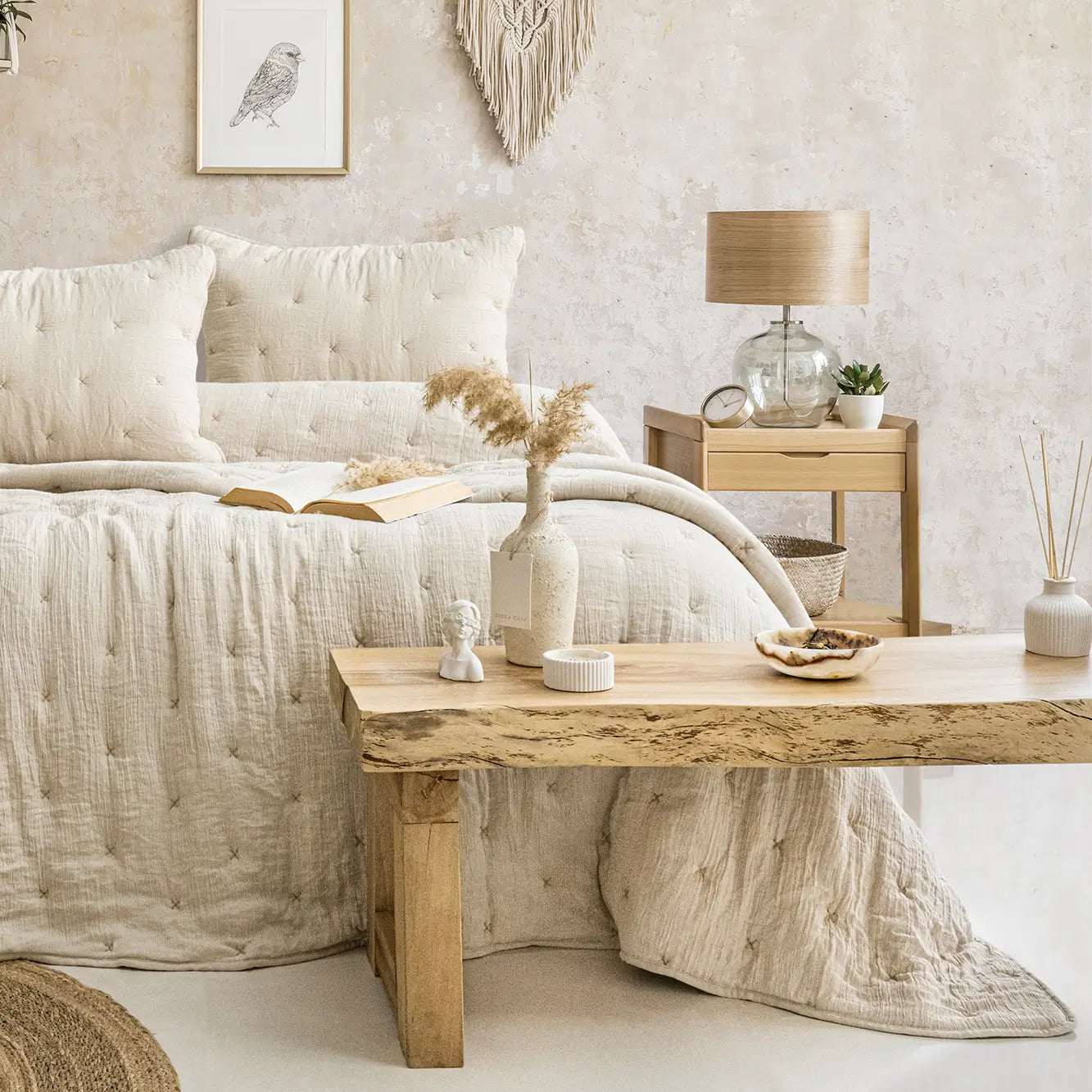 Rita Çift Kişilik Yatak Örtüsü Takımı - Bej